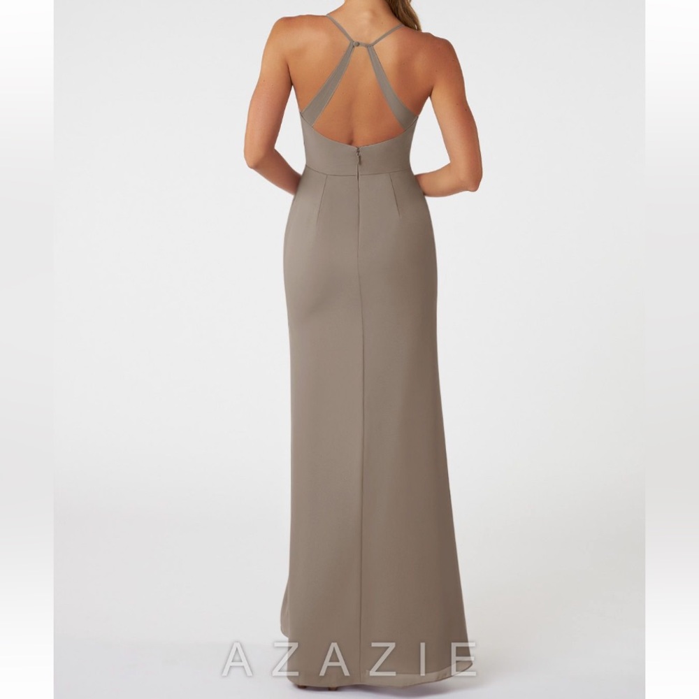 Azazie NWT Taupe Bridesmaid Dress event formal prom graduation - Picture 2 of 6